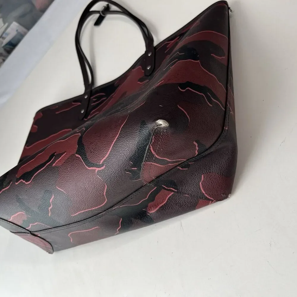 Coach Handbag Purse Military Red Camo Tote 31451 Large Shoulder Bag Reversible